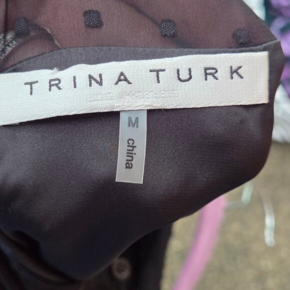 Trina Turk Winterluxe Tess 2 Metallic Multicolor Polka Dot Shift Dress Medium - Picture 8 of 8